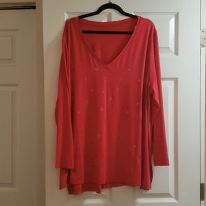 NWT Red Livi Shirt Lane Bryant Festive Star design